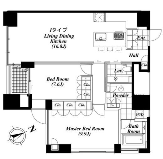 We Will 八丁堀　1103号室　間取り