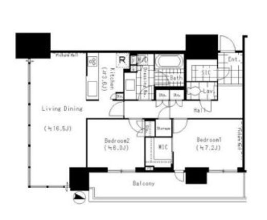 赤坂タワーレジデンス トップオブザヒル　1709号室　間取り