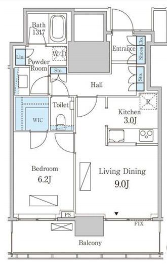 赤坂タワーレジデンス トップオブザヒル　1910号室　間取り