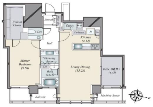 赤坂タワーレジデンス トップオブザヒル　3108号室　間取り