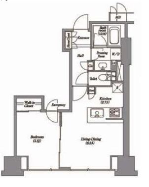 レキシントンスクエア白金高輪　2002号室　間取り