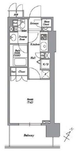 レキシントンスクエア白金高輪　504号室　間取り