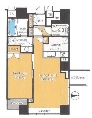 ザ・タワーズ台場 イースト　3F1号室　間取り