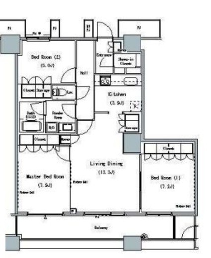 ザ・東京タワーズ ミッドタワー　2110号室　間取り