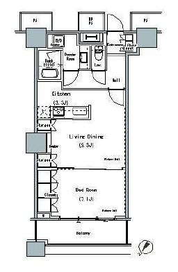 ザ・東京タワーズ ミッドタワー　2418号室　間取り
