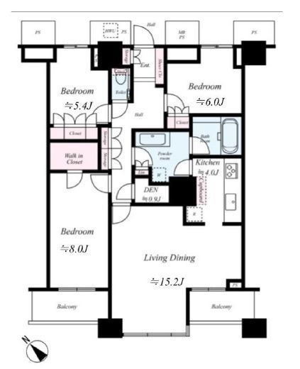 ザ・東京タワーズ ミッドタワー　3609号室　間取り