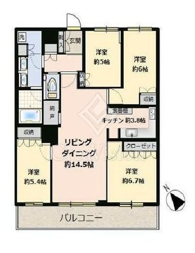 ＴＨＥ　ＴＯＫＹＯ　ＴＯＷＥＲＳ　ＭＩＤＴＯＷＥＲ　5212号室　間取り