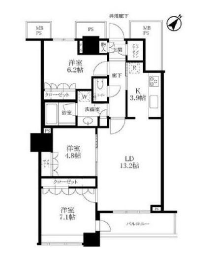 ザ・東京タワーズ ミッドタワー　3802号室　間取り