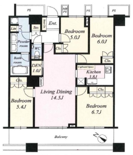 ザ・東京タワーズ ミッドタワー　4512号室　間取り