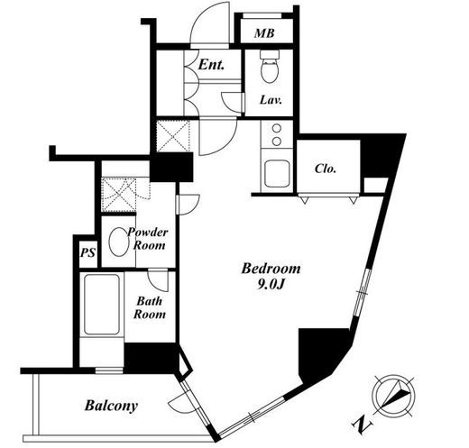 セントラルクリブ六本木　1-901号室　間取り
