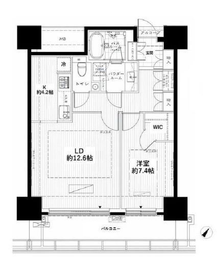 カテリーナ三田タワースイート ウエストアーク　2605号室　間取り