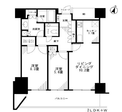 カテリーナ三田タワースイート ウエストアーク　508号室　間取り