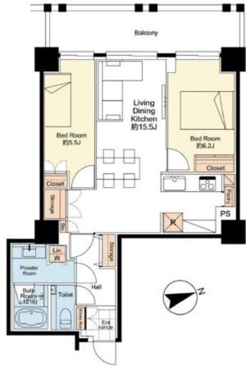 代官山アドレス ザ・タワー　14F3号室　間取り