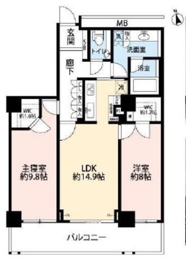 代官山アドレス ザ・タワー　29F2号室　間取り