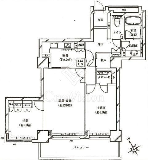 代官山アドレス ザ・タワー　2207号室　間取り