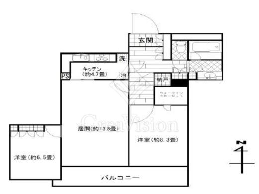 代官山アドレス ザ・タワー　2207号室　間取り