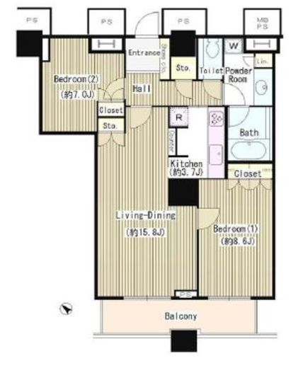 ザ・東京タワーズ シータワー　4409号室　間取り