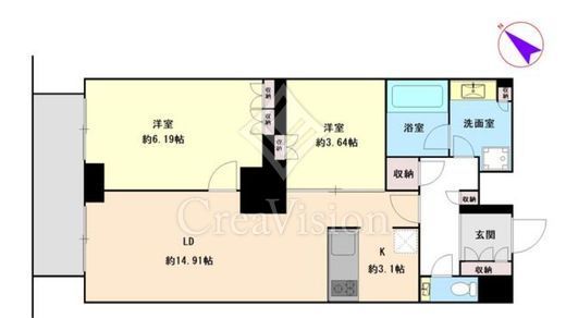 ザ・東京タワーズ シータワー　40F5号室　間取り
