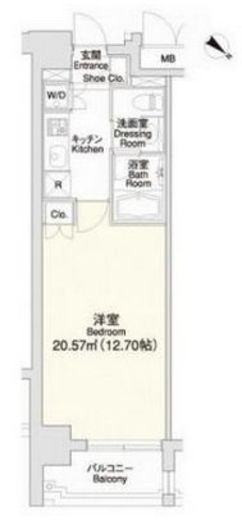 レジディア市ヶ谷2　405号室　間取り