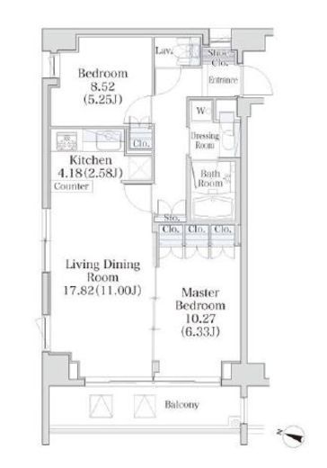 パークフラッツ市谷台町坂　506号室　間取り