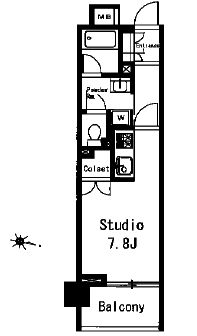 ブリリア神楽坂id　107号室　間取り