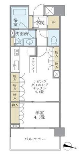 ブリリア神楽坂id　418号室　間取り
