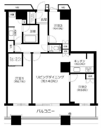 芝浦アイランド グローヴタワー　3111号室　間取り