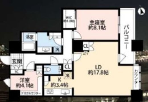 芝浦アイランド グローヴタワー　3116号室　間取り