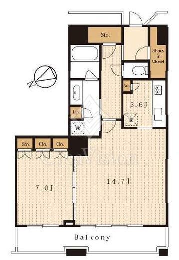 芝浦アイランド グローヴタワー　4203号室　間取り