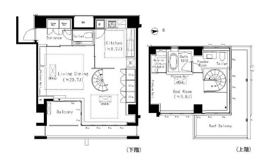 六本木エムケイアートレジデンス　701号室　間取り