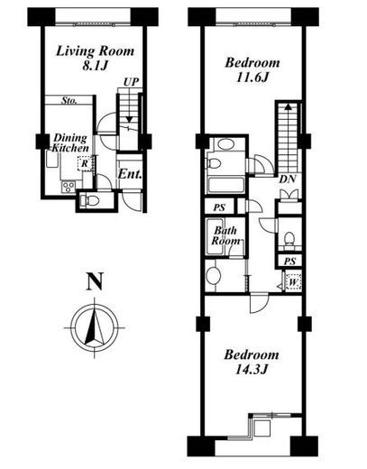 品川プリンスレジデンス　1106号室　間取り