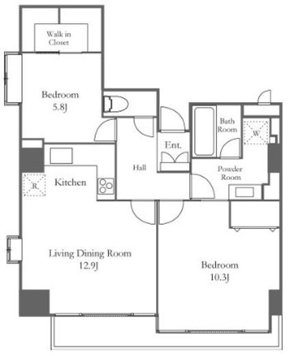 品川プリンスレジデンス　835号室　間取り