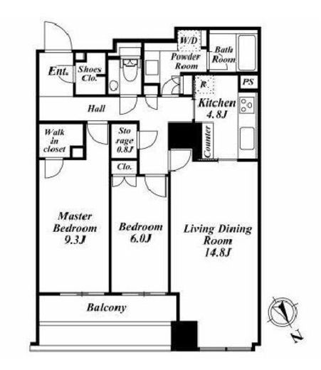 パークコート神宮前 The Air　13F2号室　間取り