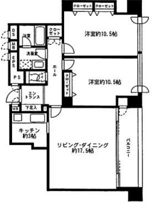 リバージュ品川　901号室　間取り