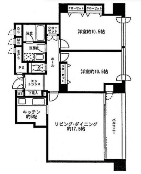リバージュ品川　1401号室　間取り