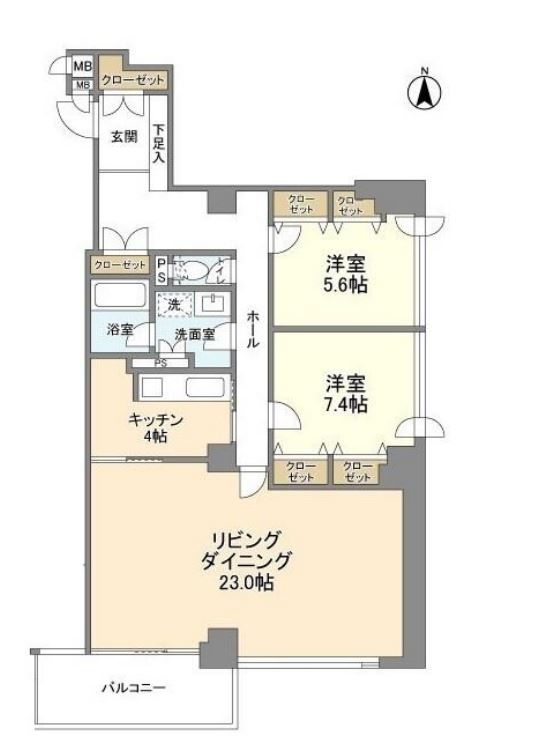 リバージュ品川　502号室　間取り