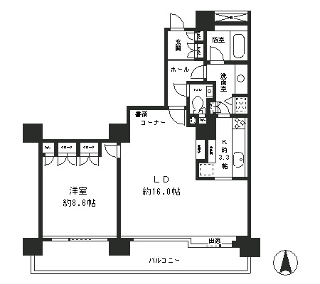 リバーポイントタワー　1907号室　間取り