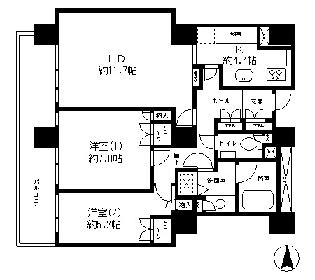 リバーポイントタワー　208号室　間取り