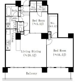 リバーポイントタワー　2405号室　間取り