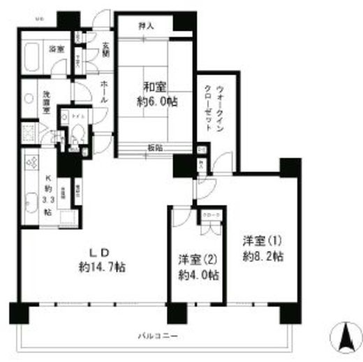 リバーポイントタワー　2805号室　間取り