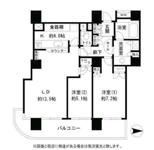 リバーポイントタワー　304号室　間取り
