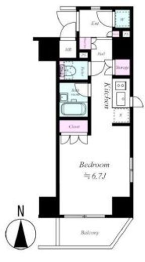 ガリシアヒルズ西麻布EAST　601号室　間取り