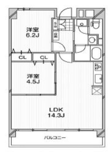 コンフォリア芝浦Ⅱ　203号室　間取り