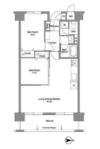 コンフォリア芝浦Ⅱ　903号室　間取り