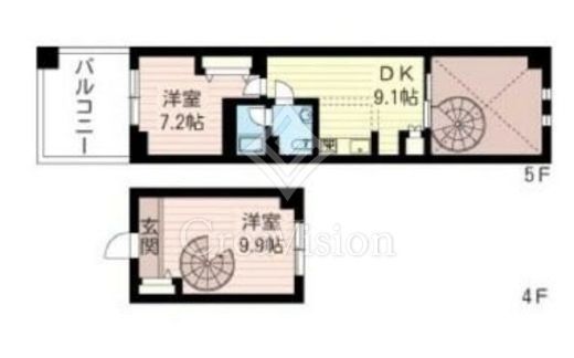 レジデンスシャルマン月島　433号室　間取り