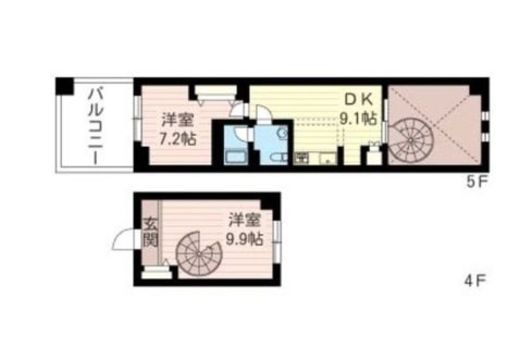 レジデンスシャルマン月島　439号室　間取り