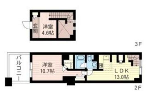 レジデンスシャルマン月島　734号室　間取り