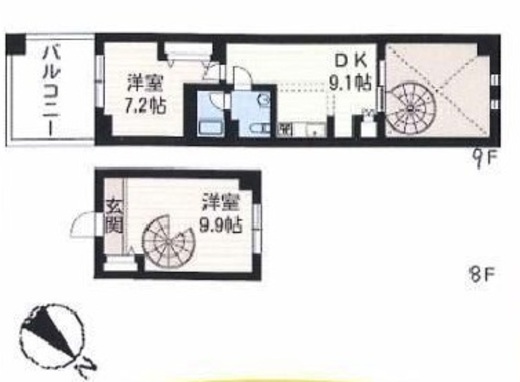レジデンスシャルマン月島　842号室　間取り
