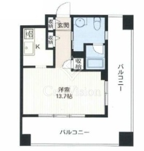 レジデンスシャルマン月島　813号室　間取り