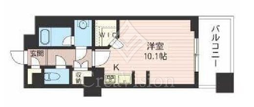 レジデンスシャルマン月島　1007号室　間取り